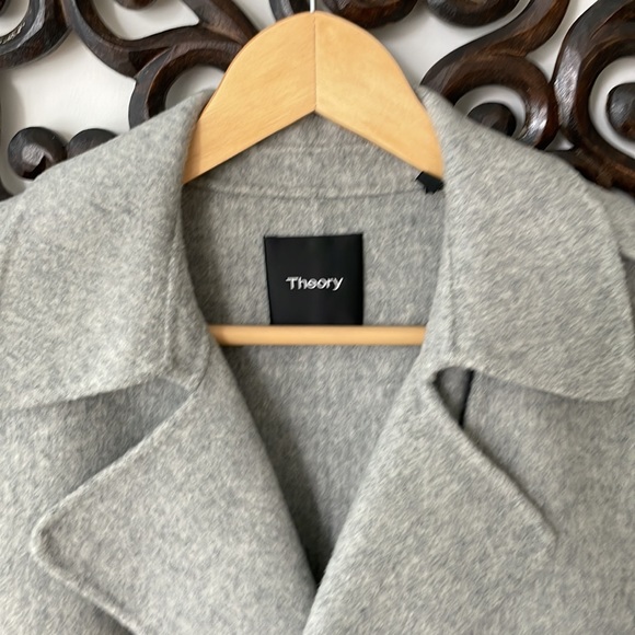 Theory, Wool belted wrap trench coat, size S - Picture 2 of 4